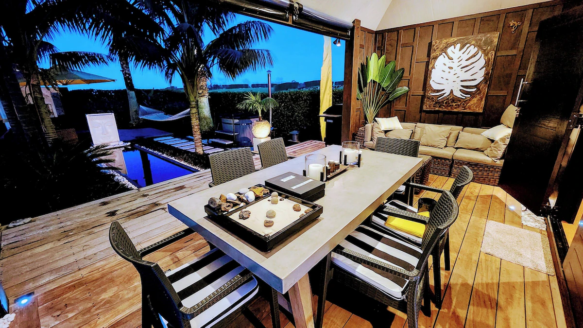 Outdoor dining and BBQ area