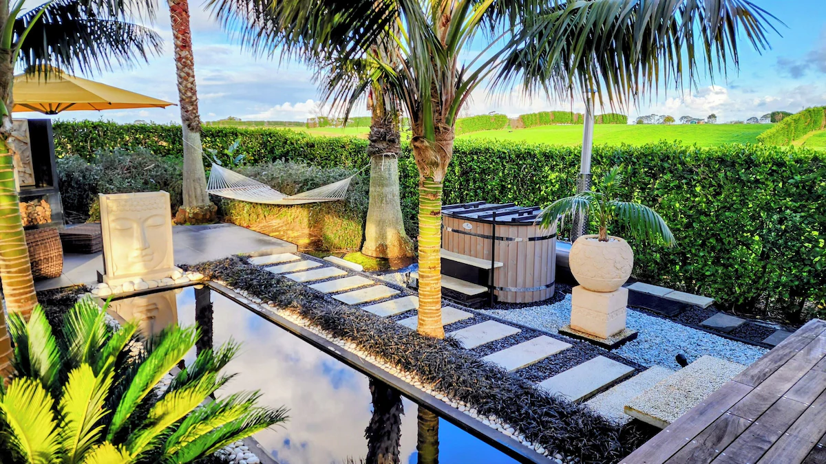 Private hot tub area